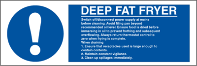 Deep Fat Fryer - Mandatory Signs