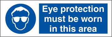 Eye protection must be worn - Mandatory Signs