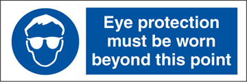 Eye protection must be worn - Mandatory Signs