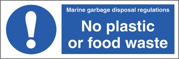 No plastic or food waste - Mandatory Signs