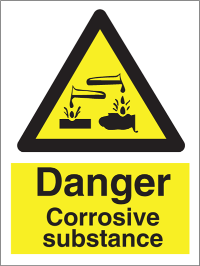 Danger Corrosive substance - Hazard Signs