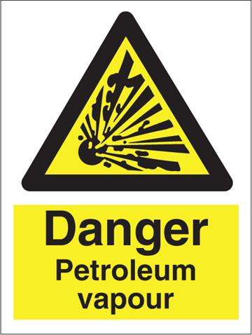 Danger Petroleum vapour - Hazard Signs