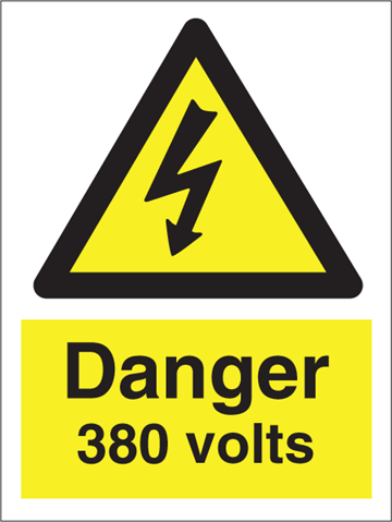 Danger 380 volts - Hazard Signs