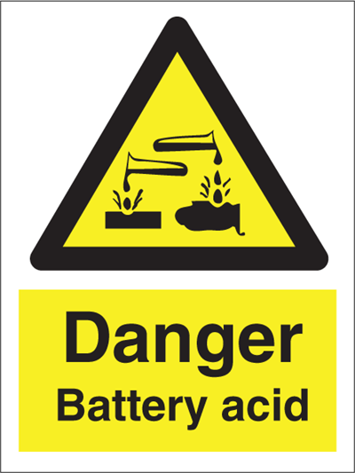 Danger Battery acid - Hazard Signs