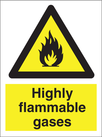 Highly flammable gasses - Hazard Signs