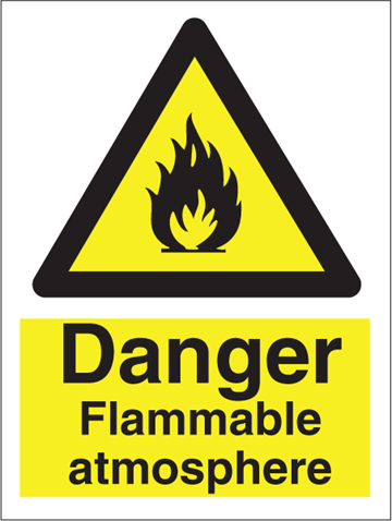 Danger Flammable atmosphere - Hazard Signs