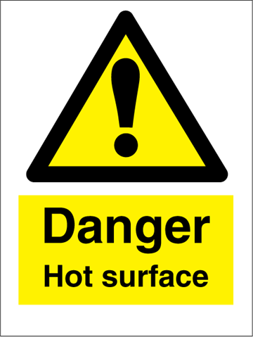 Danger Hot surface - Hazard Signs