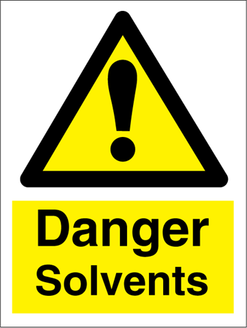 Danger Solvents - Hazard Signs
