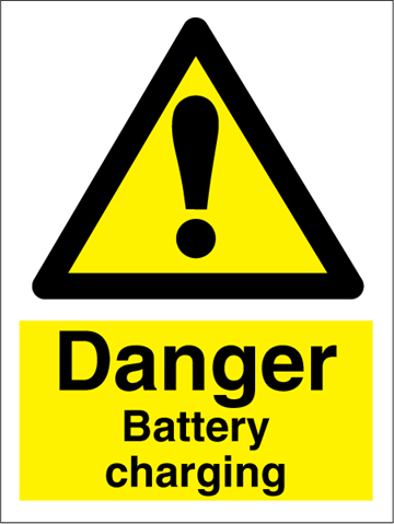 Danger Battery charging - Hazard Signs