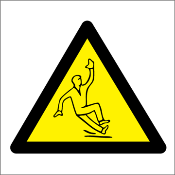 Danger slippery surface - Hazard Signs