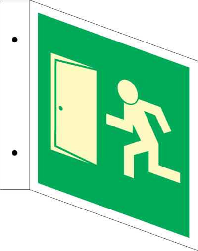 Exit with door - Three Way Signs