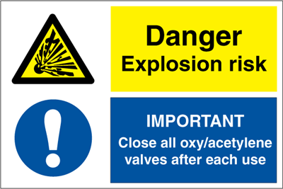 Danger explosion risk - Kombi skilt