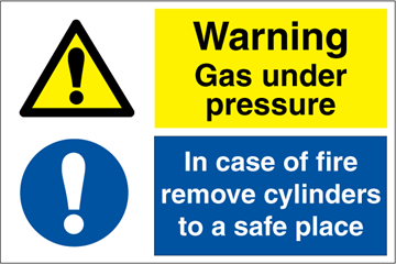 Warning gas under pressure - Kombi skilt