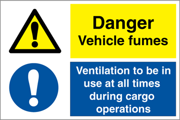 Danger Vehicle fumes - Kombi skilt