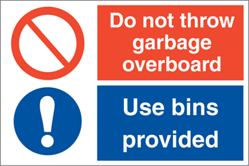 Do not throw garbage overboard - Kombi skilt