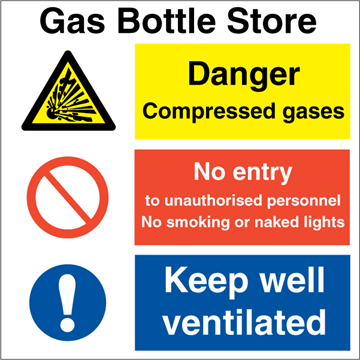 Gas bottle store - Kombi skilt