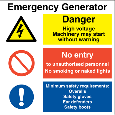 Emergency generator - Kombi skilt