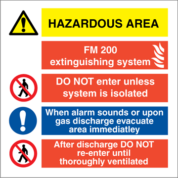 Hazardous area FM 200 - Kombi skilt