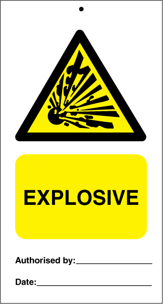 Explosive (pk. a' 10 stk.) - IMO Tie Tags. Foto.