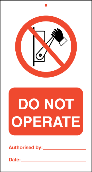 Do not operate (pk.a\' 10 stk.) - IMO Tie Tags. Foto.