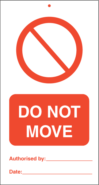 Do not move (pk. a\' 10 stk.) - IMO Tie Tags. Foto.