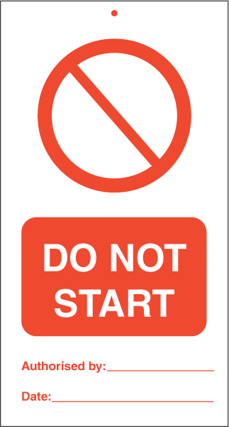 Do not start (pk. a\' 10 stk.) - IMO Tie Tags. Foto.