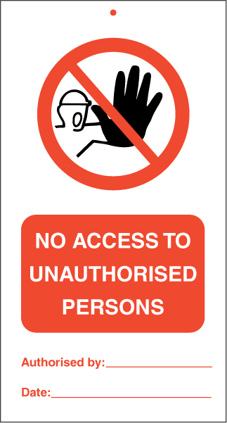 No access to unauthorised persons, IMO  tie tags. Foto.