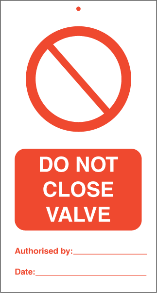 Do not close valve (pk. a' 10 stk.)