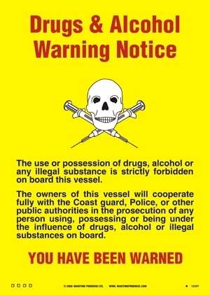 Drugs & Alcohol Warning - Bestill Skibsplakat