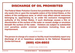Discharge of Oil Prohibited - Bestill Skibsplakat
