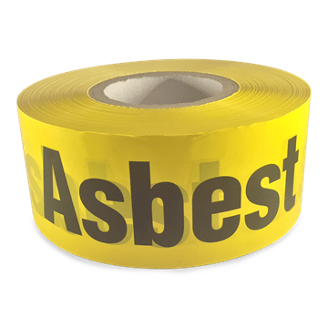 Sperrebånd Asbest - For avsperring og sikring av områder med asbest. Foto.