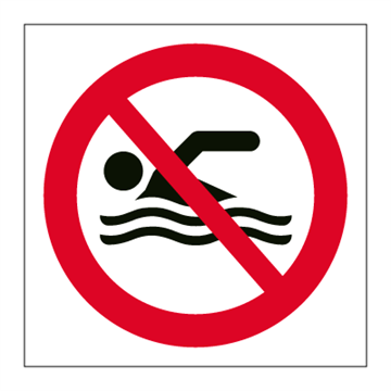 Svømming forbudt skilt uten tekst - Forbudsskilt