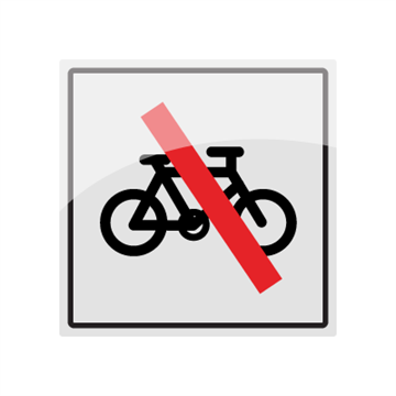 Sykkel forbudt - symbolskilt - piktogram