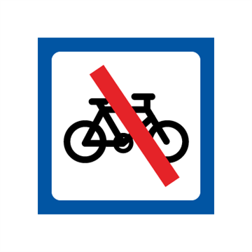 Sykkel forbudt - symbolskilt - piktogram
